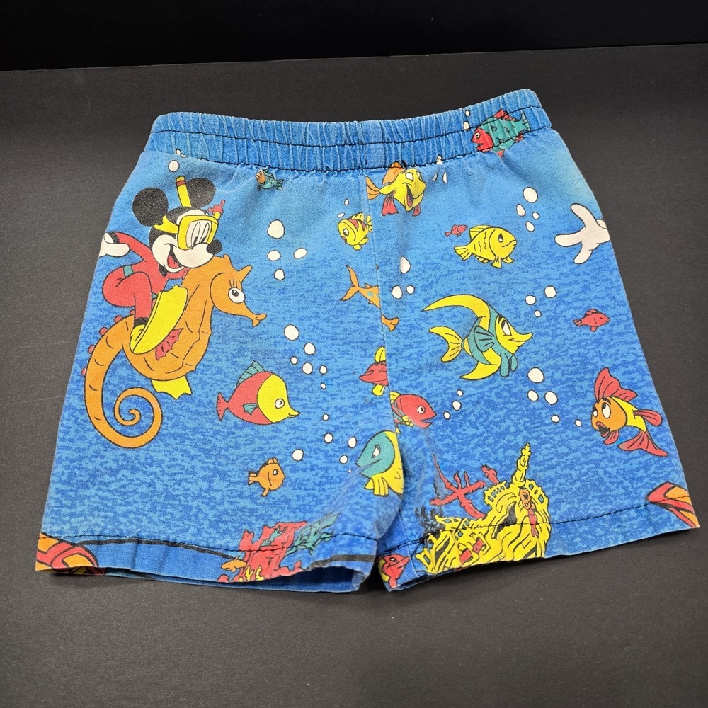 Vintage‎ 90s Mickey Mouse Scuba Swim Trunks Shorts 18M USA Walt